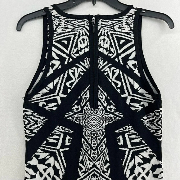 Artelier Nicole Miller Dress Women's Sz L Black Patterned Bodycon Sccop Neck - Picture 8 of 13